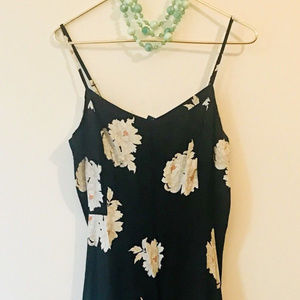 Old Navy Fit & Flare Dress Black Floral Size L